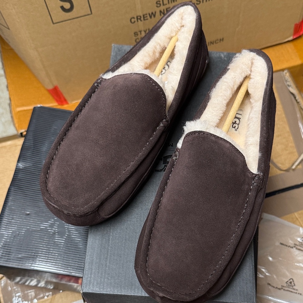 UGG Men's Ascot Chocolate Suede Loafers